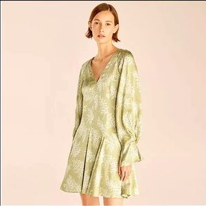 Rebecca Taylor Arden Fern Long Sleeve Godet Dress